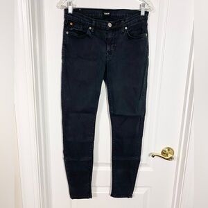 Hudson Krista Super Skinny Low Rise Ankle Jeans Black Size 28